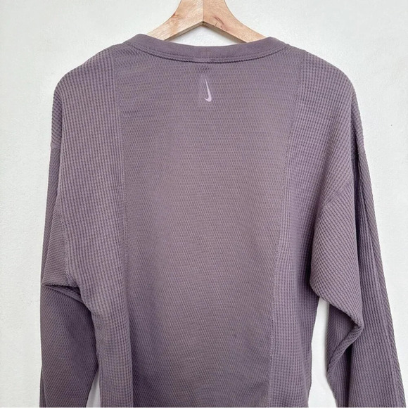 Nike Yoga Womens Xsmall Waffle  Knit Slit Neck Shirt - Picture 13 of 16